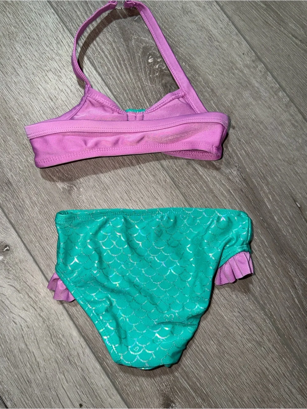 Cat & Jack Mermaid swimsuit Skirt Bikini Set with Purple Top 18 moths new